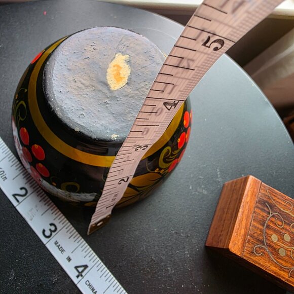 Khokhloma Wooden Bowl 6 Spoons Russian Traditional Collectible - Picture 9 of 10